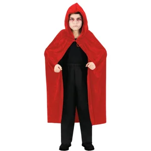 CHAKS Halloween Dracula cape - voor kinderen - fluweel - rood - L120 cm