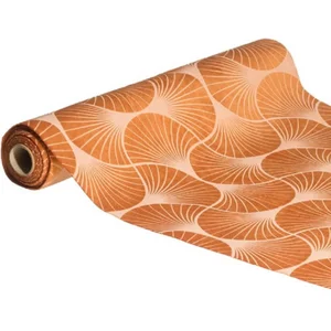 CHAKS CHEMIN DE TABLE VELOURS GINKGO 28CMX3M TERRACOTTA pas cher