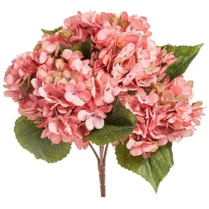 CHAKS BOUQUET 5 BRANCHES HORTENSIA ARTIFICIEL 41CM ROSE Rose pas cher