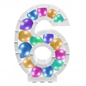 Chaks 12001, Structure 63,5cm en carton/film pour ballons, Chiffre 6 B... pas cher