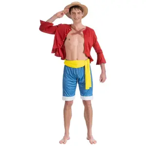 CHAKS - Volwassen One Piece Luffy-kostuum - M pas cher