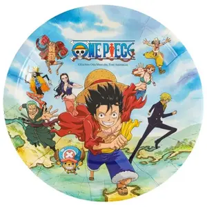 Assiettes en carton - Chaks - 12806-ON - Paquet de 8 - 18 cm - Multicolore - One Piece ® pas cher
