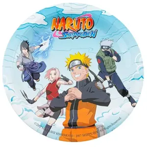 Chaks 12806-NA, Paquet de 8 petites Assiettes en carton 18cm Naruto ® pas cher