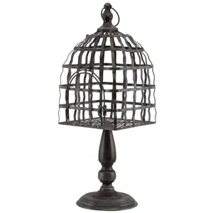 CAGE À OISEAUX PRISONNIER DÉCO MÉTAL 51CM NOIR- DECORATION DE FETE HALLOWEEN pas cher