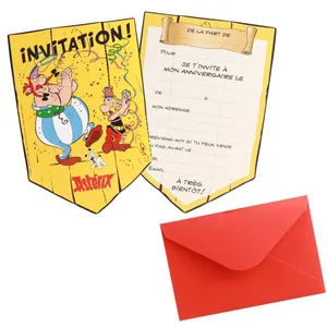 CHAKS 8 CARTONS INVITATION ASTÃRIX OBÃLIX HÃROS 10X15CM pas cher