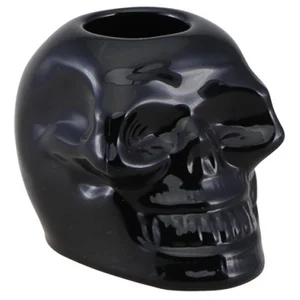 CHAKS BOUGEOIR CRÂNE VERRE FLAMBEAU 5X7.2X5CM NOIR pas cher
