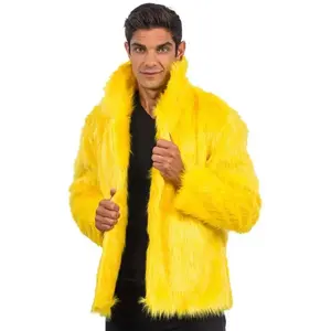 CHAKS - Geel bontjas voor volwassenen - XL (190 cm) pas cher