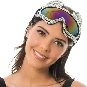 Zilverkleurige Cat-skibril met strass pas cher