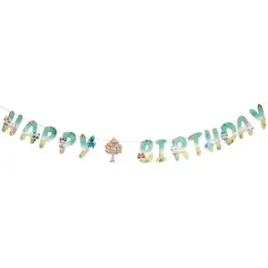 GUIRLANDE CARTON HAPPY BIRTHDAY BANGOBERRY 2M  Vert Anis Menthe Eau pas cher