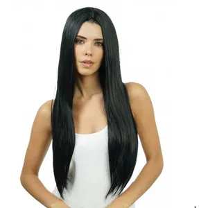 CHAKS Perruque cheveux longs 73cm Noir pas cher