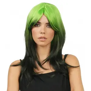 CHAKS - Volwassen groene en zwarte tie-dye pruik pas cher