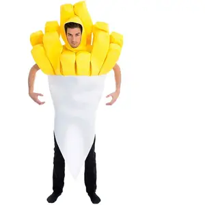 Comparateur de prix : Déguisement Cornet de Frites Adulte - Humoristique - Polyester - Jaune