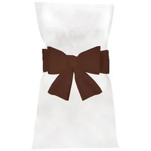 6 NOEUDS HOUSSE DE CHAISE-CHOCOLAT Marron, chocolat pas cher