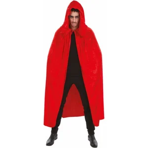 CHAKS Halloween Dracula cape - voor volwassenen - rood - fluweel - L182 cmVendu parbol
