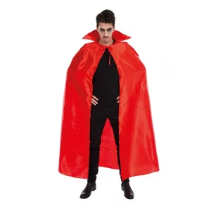 Chaks H4069, Cape satin 140cm Rouge avec col Rouge pas cher