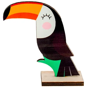 CHAKS Centre de table en bois toucan mignon - Noir pas cher