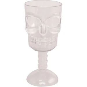 CHAKS CALICE TÊTE DE MORT TRANSPARENT 18CM pas cher