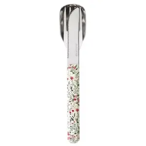 Comparateur de prix : Akinod Campingbestek Bloemen 18 X 3,3 Cm Rvs Zilver/wit 3-delig