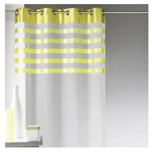 Voilage Avec Parement À Rayures Satinées Et Colorées
