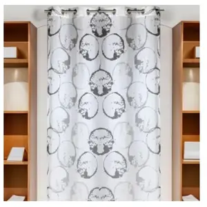 Comparateur de prix : HomeMaison Home Maison HM6910245 Voilage en Voile Imprimé Monde Polyes...