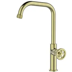 ESSEBAGNO Mitigeur évier Indus - Or brossé - Pivotant - Laiton - Economie d'eauVendu parcdiscount