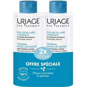 Uriage Agua Micelar termal piel normal-seca pack 2 x 500 ml pas cher