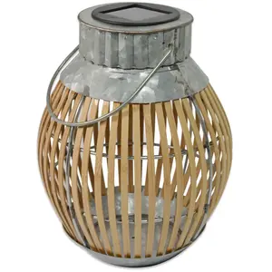 Lanterne solaire bambou h35cm - Orium pas cher