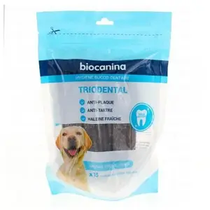 Complément alimentaire BIOCANINA Triodental pour hygiène bucco-dentaire des grands chiens - 15 unités pas cher