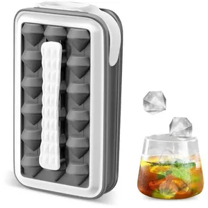 FISHTEC Moule a Glaçons Astucieux en Silicone - Système "Pop" : Versez, Congelez et Tirez - Compact - Pain de Glace - Gris pas cher