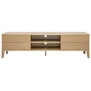 Miliboo - Meuble TV scandinave bois clair chêne 4 tiroirs L180 cm FRED...