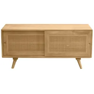 Miliboo - Meuble TV en bois manguier massif et cannage rotin L110 cm ACANGE pas cher