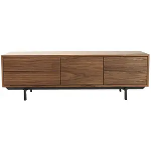 Meuble TV design vintage fermé noyer MANNY - MILIBOO - 160cm - Noir - ... pas cher