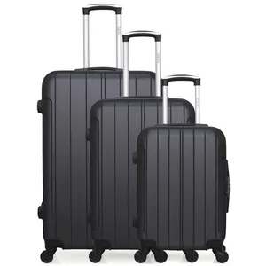 Comparateur de prix : Set de 3 valises - HERO - FOGO - 4 roues - Noir