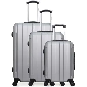 Set de 3 valises - HERO - FOGO - 4 roues - Gris pas cher