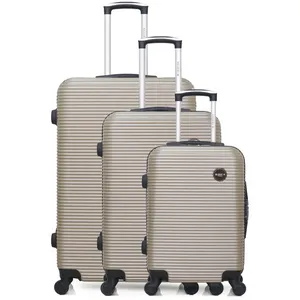 Set de 3 valises - BLUESTAR - LONDON - 4 roues - Beige pas cher