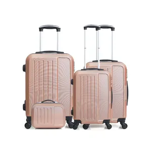 Set de 4 valises - HERO - VESUVIO-C - 4 roues - Rose doré pas cher