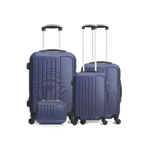 SWISS KOPPER Set de 4 valises - HERO - VESUVIO-C - 4 roues - Marine pas cher