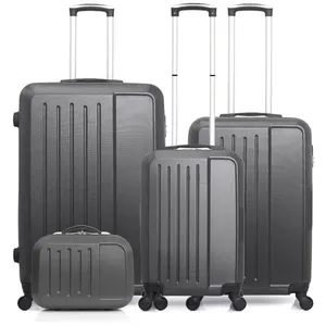 SWISS KOPPER Set de 4 valises - HERO - VESUVIO-C - 4 roues - Gris foncé pas cher