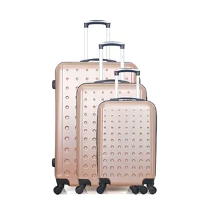Comparateur de prix : Set de 3 valises - HERO - TAURUS - 4 roues - Rose doré