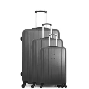 Set de 3 valises - HERO - ATLANTA - 4 roues - Gris foncé pas cher