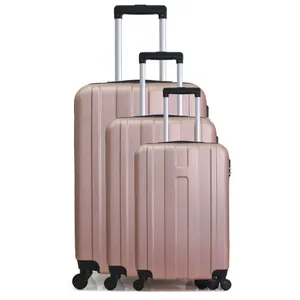 Set de 3 valises - HERO - ATLANTA - 4 roues - Rose doré pas cher