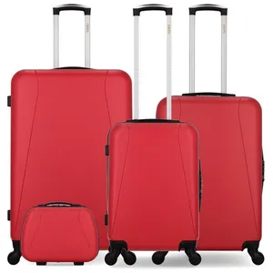 Set de 4 valises - HERO - LANZAROTE-C - 4 roues - Rouge pas cher