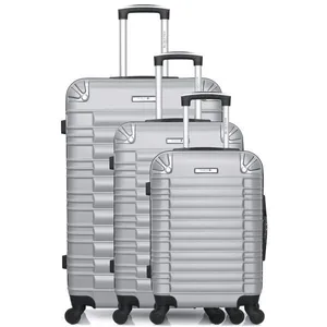 BLUESTAR - Set de 3 Valises LIMA 75 cm 4 Roues - gris pas cher