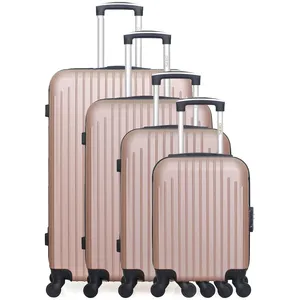 Set de 4 valises - HERO - CARPATES-M - 4 roues - Rose doré pas cher