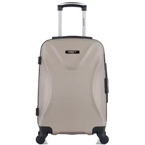 BLUESTAR - Valise Cabine GARIBALDI 55 cm 4 Roues - beige pas cher