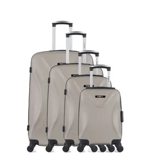 Set de 4 valises - BLUESTAR - GARIBALDI-M - 4 roues - Beige pas cher