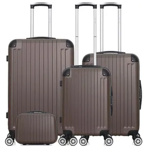 Set de 4 valises - WAVE PARIS - TAGE-C - 4 roues - Marron pas cher