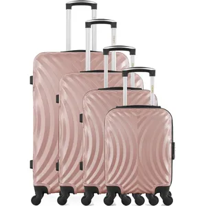 Set de 4 valises - HERO - LAGOS-M - 4 roues - Rose doré pas cher