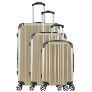 Set de 3 valises - WAVE PARIS - DENALI-B - 4 roues - Beige pas cher