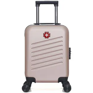 Valise - SWISS KOPPER - ZURICH - 46 cm - Cabine - 4 roues - Taille XXS - Rose doré pas cher